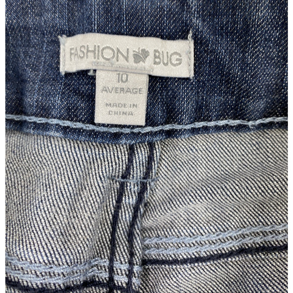 Fashion Bug Jeans Women Size 10 Average Dark Wash Denim Boot Embroidered Pockets - Picture 4 of 13